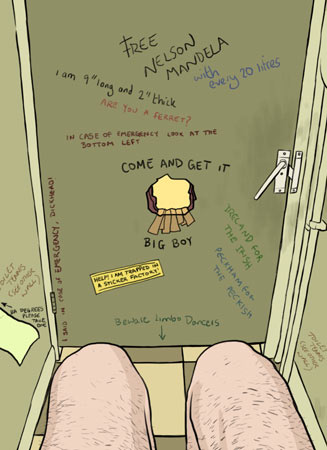 Toilet wall graffiti