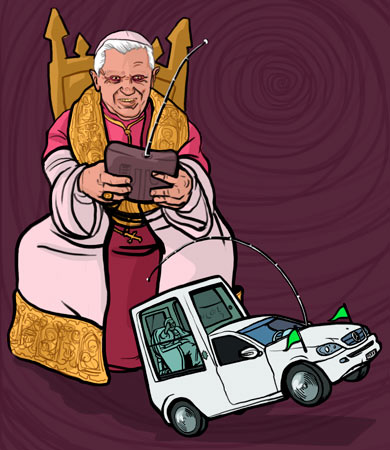 The Pope plays