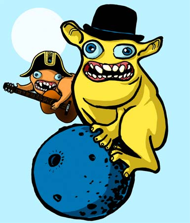 Joel Veitch's Spongmonkeys play guitars and sing
